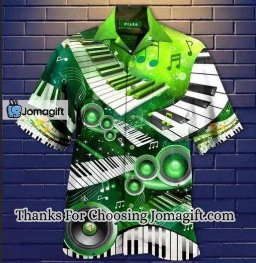 [Personalized] Green Piano Hawaiian Shirt Gift