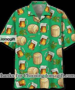 Green Theme Beer Wooden Barrel Hawaiian Shirt Summer aloha hawaii shirt 2