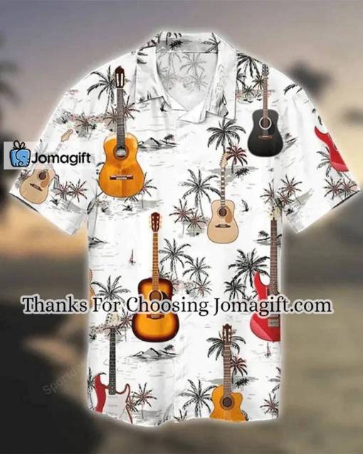 [Best-Selling] Guitar Palm Tree Tropical Hawaiian Shirts Gift