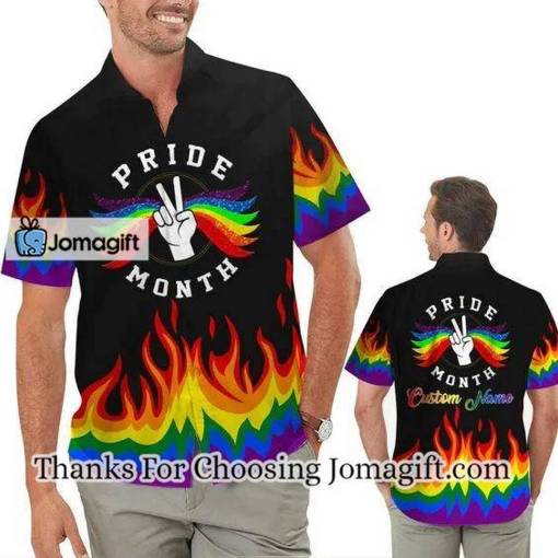 [Best-Selling] Hand Rainbow LGBT Flag Tropical Floral Hawaiian Shirt Gift