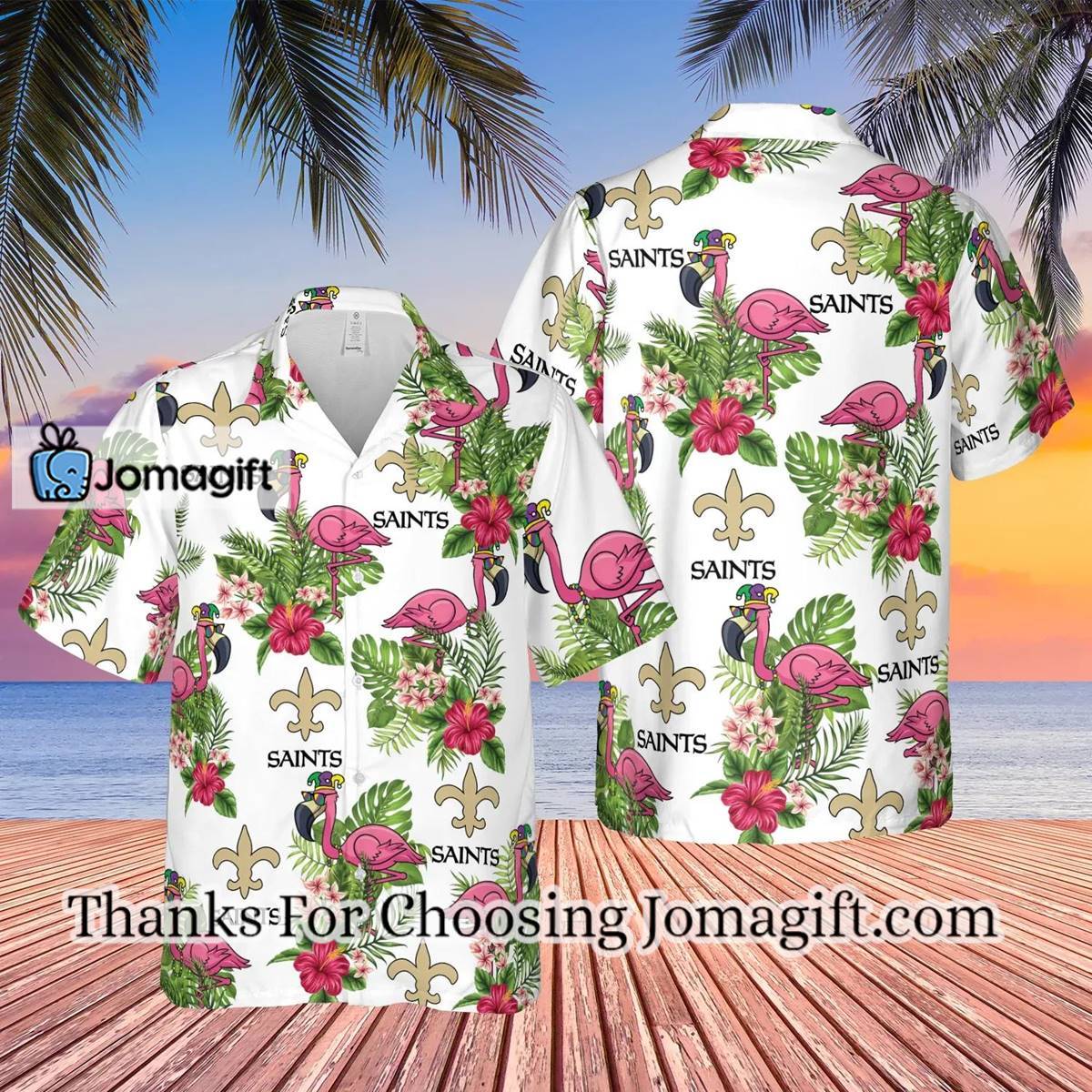 Happy Mardi Gras New Orleans Saints Floral Hawaiian Shirt For WT1356