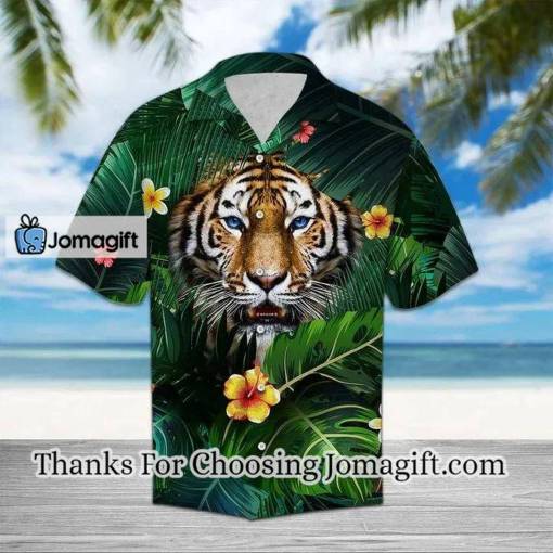 [Best-Selling] Hiding Tiger In Flower And Leaves Hawaiian Shirt Gift