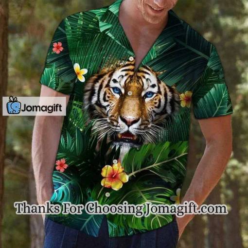 [Best-Selling] Hiding Tiger In Flower And Leaves Hawaiian Shirt Gift