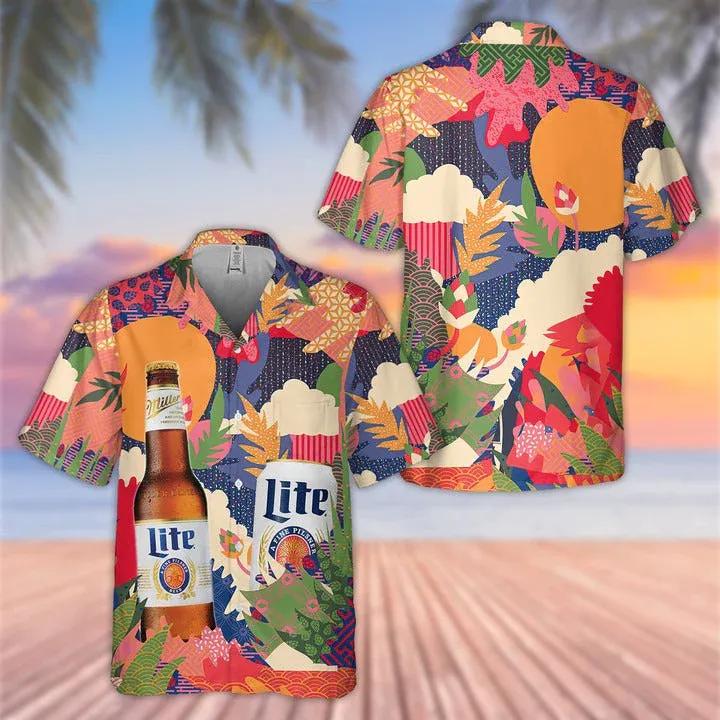 High quality Beer Hawaiian Shirt Miller Lite Beer Colorful Hawaii Beer Hawaii Shirt 1 1