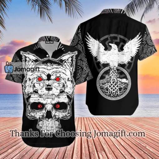 [High-quality] Fenrir Viking Skull Hawaiian Shirt