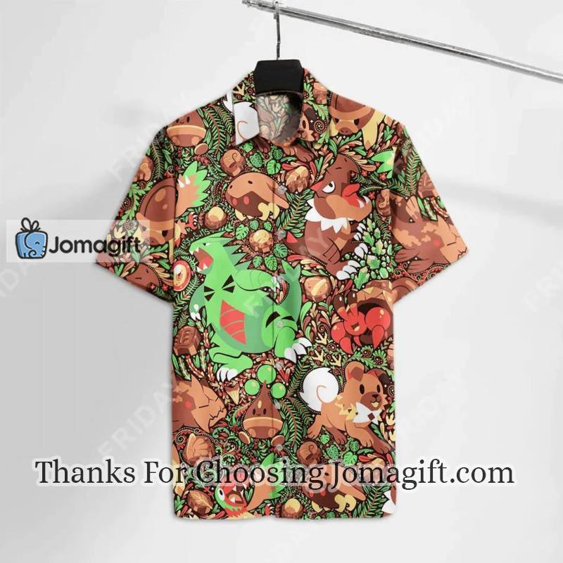 High quality Pokemon Hawaiian Shirt Pokemons In Brown 1