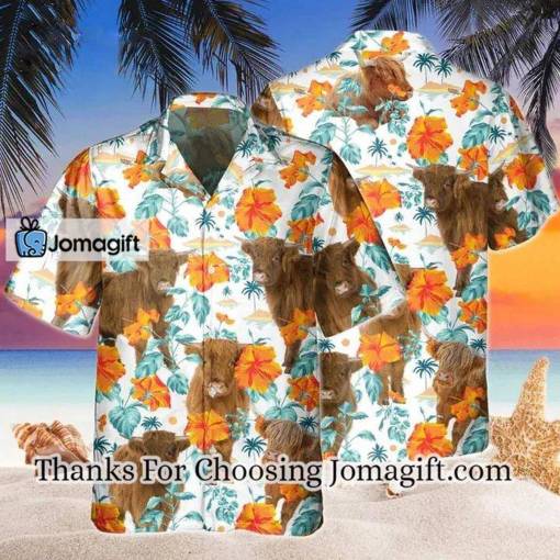 [Best-Selling] Highland Bright Hibiscus Flowers Hawaiian Shirt, Vintage hawaiian shirt Gift