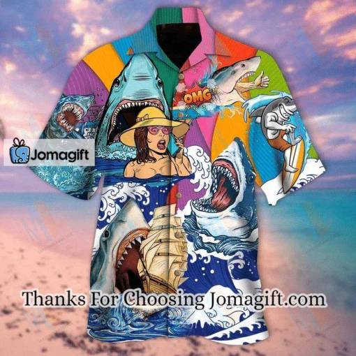 [Personalized] Hippie Sharks On Sea Hawaiian Shirt Gift