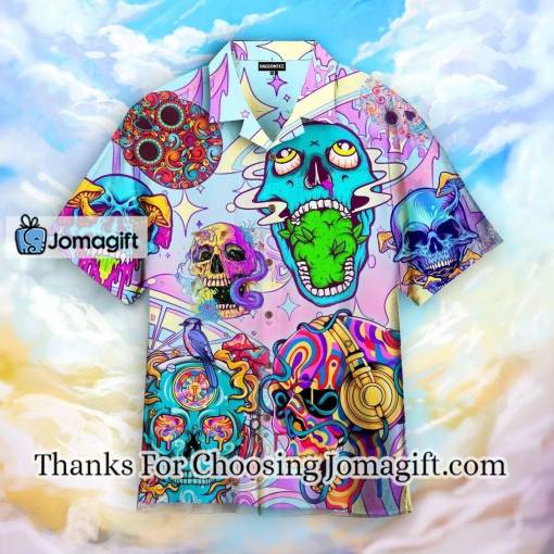 [Personalized] Hippie Skull Peace Life Color Limited Hawaiian Shirt Gift