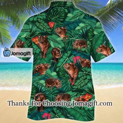 [Best-Selling] Hippo Lovers Gift Hawaiian Shirt, Tropical Hippo Men Hawaiian Shirts Gift
