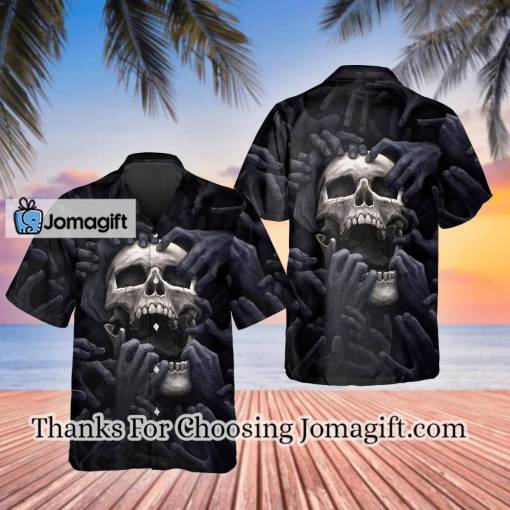[Best-Selling] Horror Skull Nightmare 3D Hawaiian Shirt Men, Skull Flower Hawaiian Gift