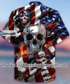 [Personalized] I Died For My Country Skull Hawaiian Shirt Gift