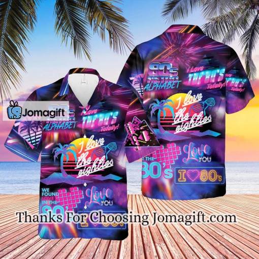 [Personalized] I Love The 80s Neon Music Party Hawaiian Shirt Gift