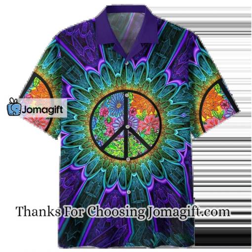 [Limited Edition] Imagine All The People Living In Peace- Peace Sign- American Flag- Hippie Hawaiian Shirt Gift