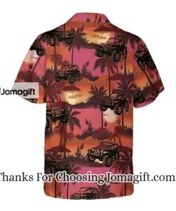 Jeep Tropical Palm Trees Beach At Sunset Pattern Hawaiian Shirt 2
