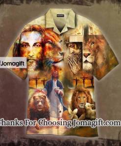 [Personalized] Jesus Faith Hope Love Lion Hawaiian Shirt Gift