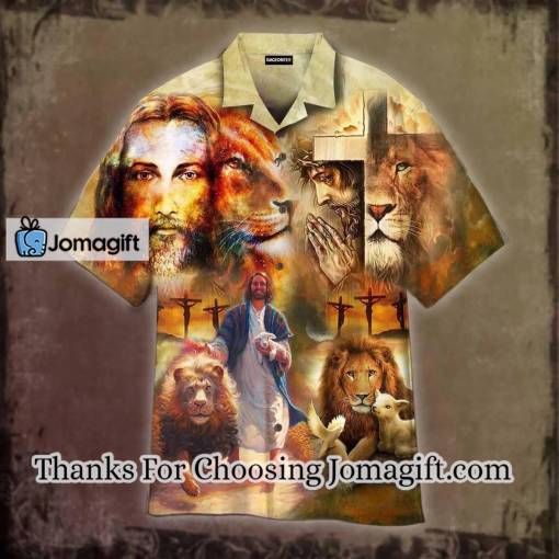 [Personalized] Jesus Faith Hope Love Lion Hawaiian Shirt Gift