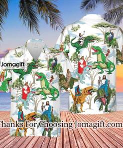 Jesus Ride A Dinosaur Hawaiian Shirt For AH2031