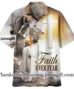 [Limited Edition] Jesus lion, Christian Jesus Lion Faith Over Fear Hawaiian Shirt All Over Print Gift