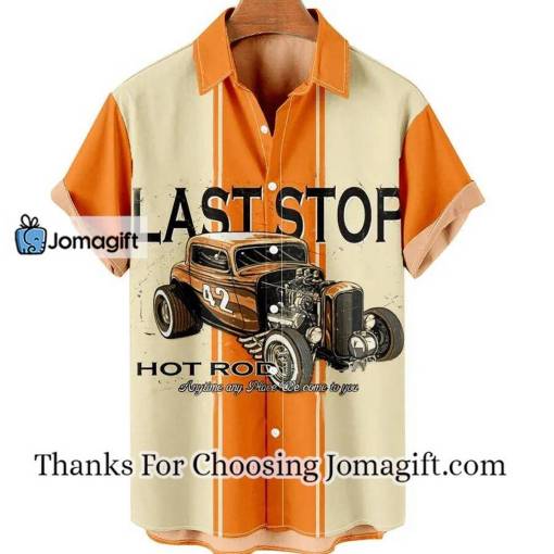 [Limited Edition] Last stop Men’s Retro Car Casual Contrast Shirt, Hawaiian shirt vintage Gift