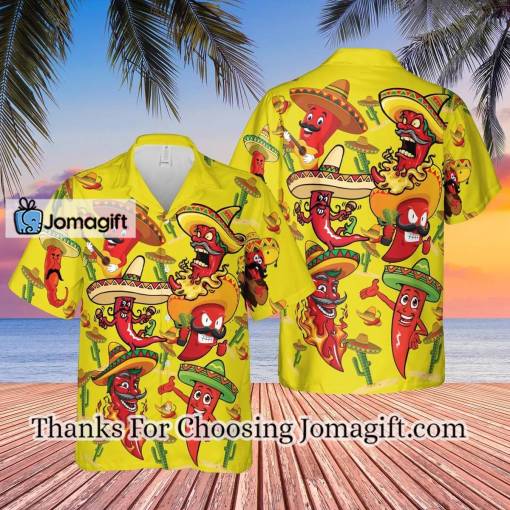 [Limited Edition] Lets Fiesta Hot Chili Pepper In Sombrero Hawaiian Shirt Gift