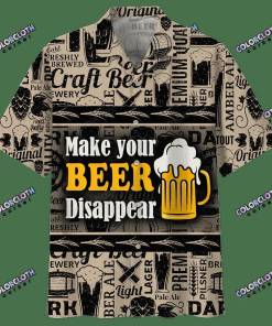 Limited EditionBeer Hawaiian Shirt Vintage Make Your Beer Disappear Black Pattern 1