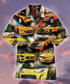 Limited EditionFast And Furious Tokyo Driff Han Yellow Sport Car Hawaiian Shirt 1