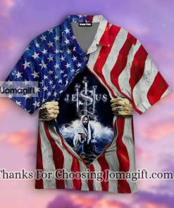 [Limited Edition]Jesus In My Heart American Flag Hawaiian Shirt