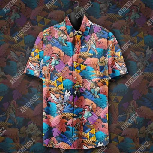 [Limited Edition]Legend Of Zelda Botw Hawaiian Shirt Zelda Link Pattern Tropical