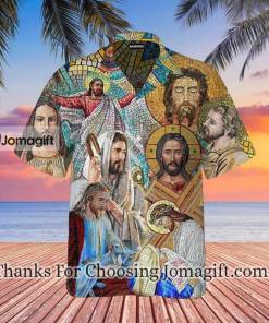 Limited EditionPortrait Of Jesus Stained Glass Hawaiian Shirt 1
