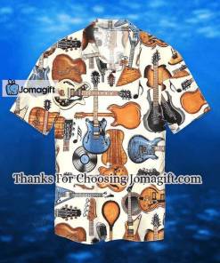 [Special Edition] Love Guitar Bass Bling White Hawaiian Shirt Gift