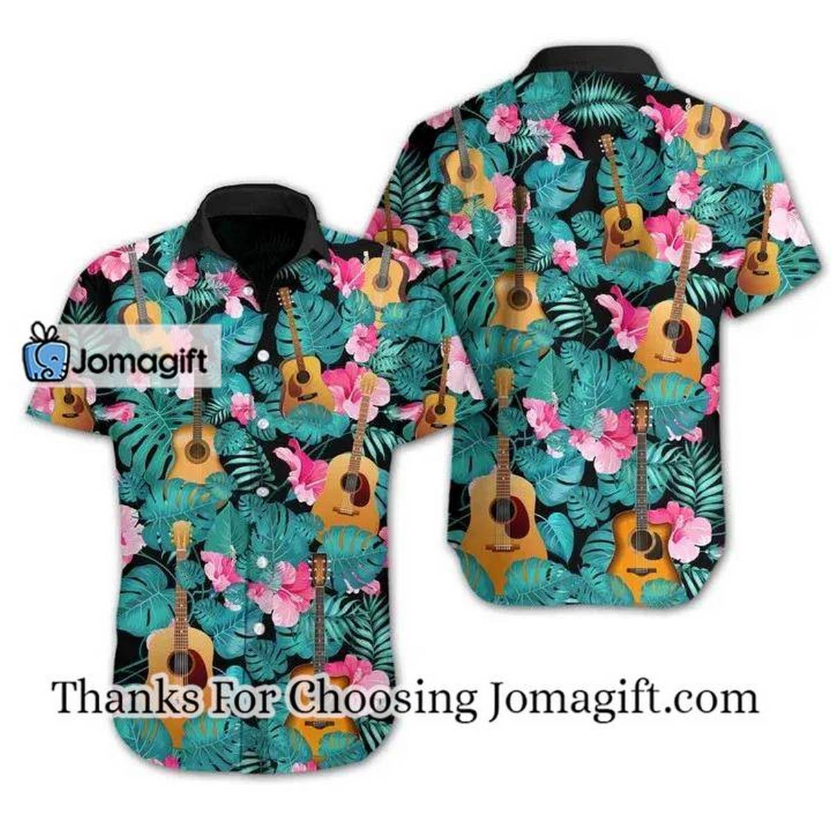 Love Music Guitar Tropical Design Hawaiian Shirt 2
