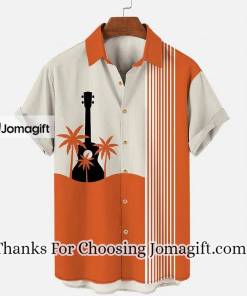 [Special Edition] Men’s Hawaiian Music Guitar Stripe Panel Casual Shirt Gift