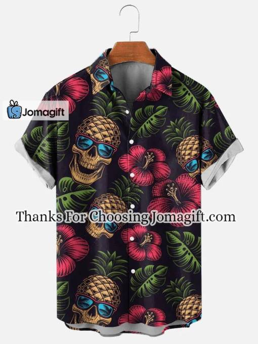 [Special Edition] Men’s Hawaiian Pineapple Skull Casual Short Sleeve Shirt Gift