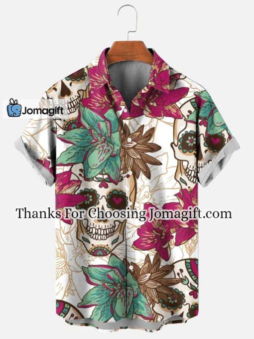 [Special Edition] Men’s Hawaiian Pineapple Skull Casual Short Sleeve Shirt Gift