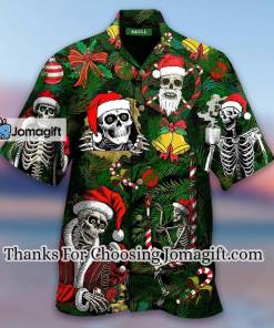 [Personalized] Merry Xmas Skulls Hawaiian Shirt Gift