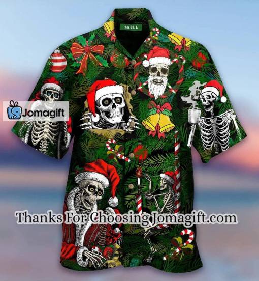 [Personalized] Merry Xmas Skulls Hawaiian Shirt Gift