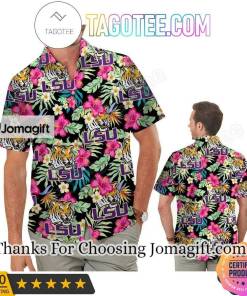 [Personalized] NCAA LSU Tigers Hibiscus Aloha Hawaiian Shirt Gift