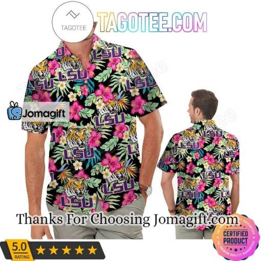 [Personalized] NCAA LSU Tigers Hibiscus Aloha Hawaiian Shirt Gift