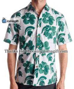 [Personalized] NCAA Michigan State Spartans Hibiscus White Hawaiian Shirt Gift