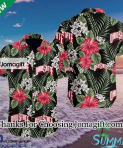 NCAA Ohio State Buckeyes Flower Green Hawaiian Shirt Aloha Shirt