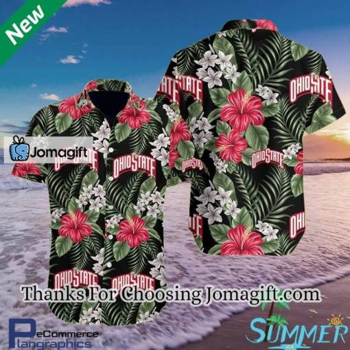 [Personalized] NCAA Ohio State Buckeyes Flower Green Hawaiian Shirt Gift