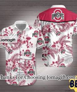 [Personalized] NCAA Ohio State Buckeyes White Hawaiian Shirt Gift