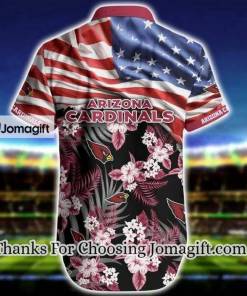[Special Edition] NFL Arizona Cardinals America Flag Flower Hawaiian Shirt Gift