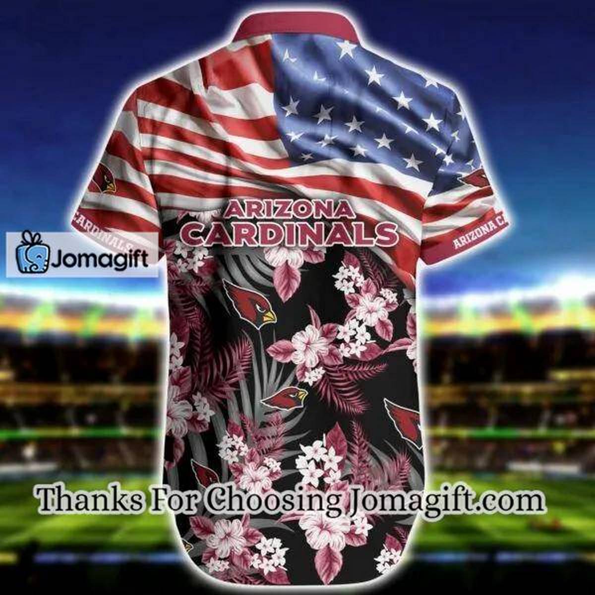 NFL Arizona Cardinals America Flag Flower Hawaiian Shirt Aloha Shirt 2 3