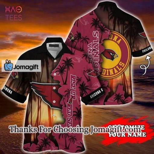 [Special Edition] NFL Arizona Cardinals Custom Name Coconut Tree Red Hawaiian Shirt Gift