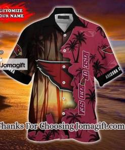 NFL Arizona Cardinals Custom Name Coconut Tree Red Hawaiian Shirt Aloha Shirt 2 3