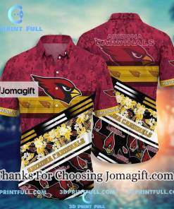 [Personalized] NFL Arizona Cardinals Red Yellow Flower Hawaiian Shirt Gift