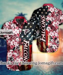 [Personalized] NFL Atlanta Falcons America Flag Flower Hawaiian Shirt Gift