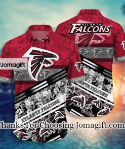 NFL Atlanta Falcons Red Silver Flower Hawaiian Shirt Aloha Shirt